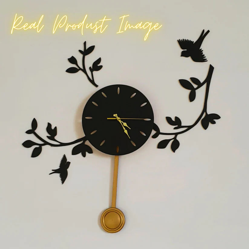 Birds on Branches Scenic Pendulum Clock