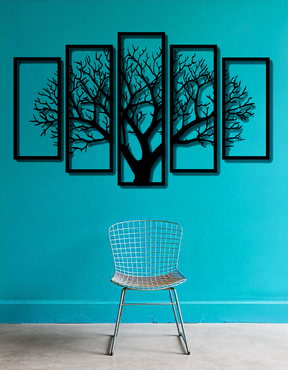 Five Frames Tree 3D art Decor for Walls